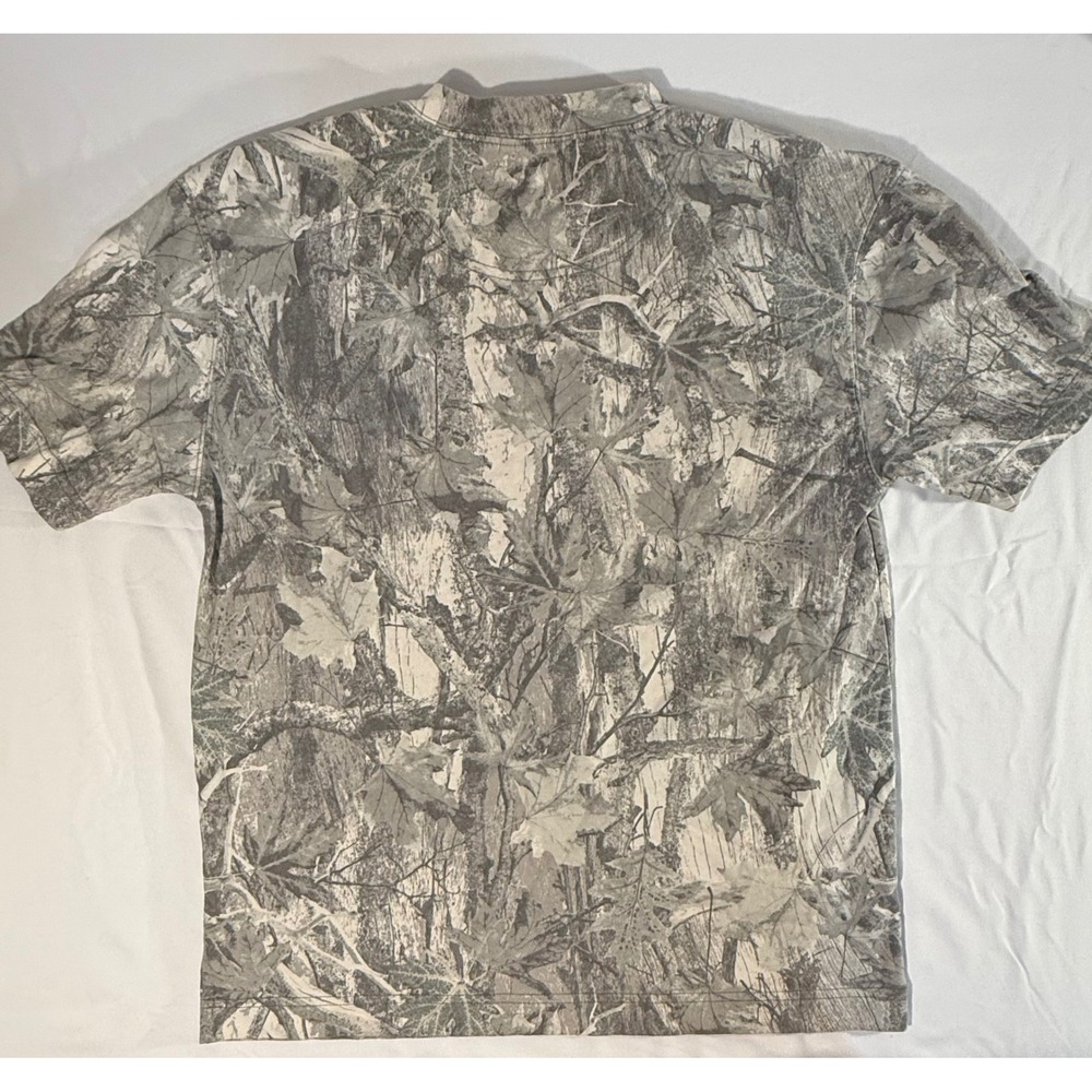 Hollister Heavyweight Boxy Fit Camo T-Shirt Gray Woodland Tree Print XS